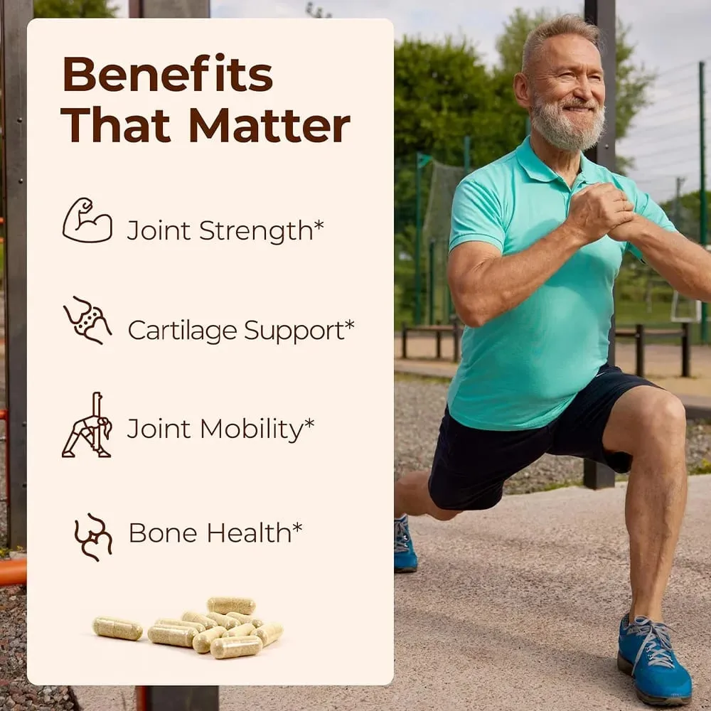 Glucosamine Chondroitin MSM Turmeric Capsules Supports Hips Knees Joint Bone Cartilage Health & Mobility Flexibility — image 3
