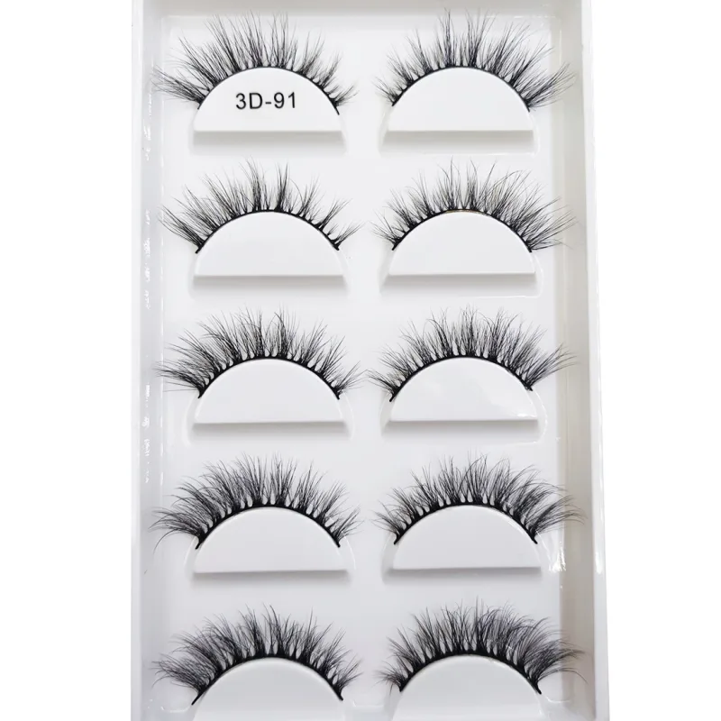 New 5 Pairs Natural 3D False Eyelashes Makeup Mink Eyelash Fake Eye Lashes Faux Cils Make Up Beauty Maquillaje Tools H13 Cat