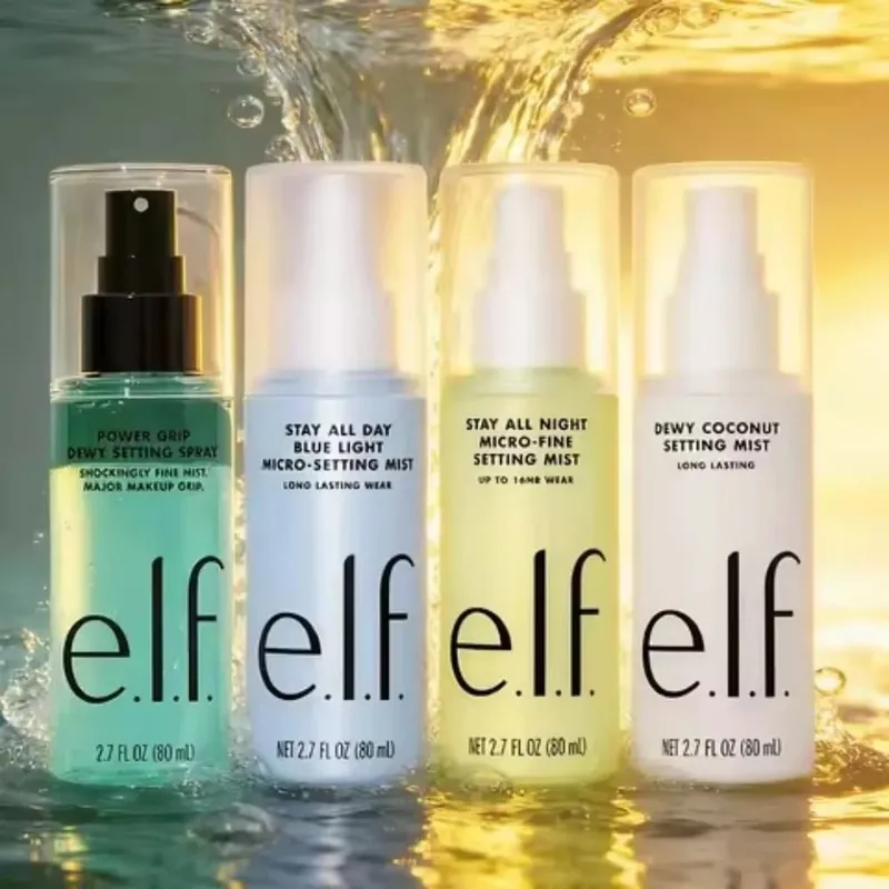 ELF Makeup Mist And Set Spray Aloe Vera Green Tea Long Wear Matte Finish Poreless Putty Primer Silky Smooth Minimize Pores Gift