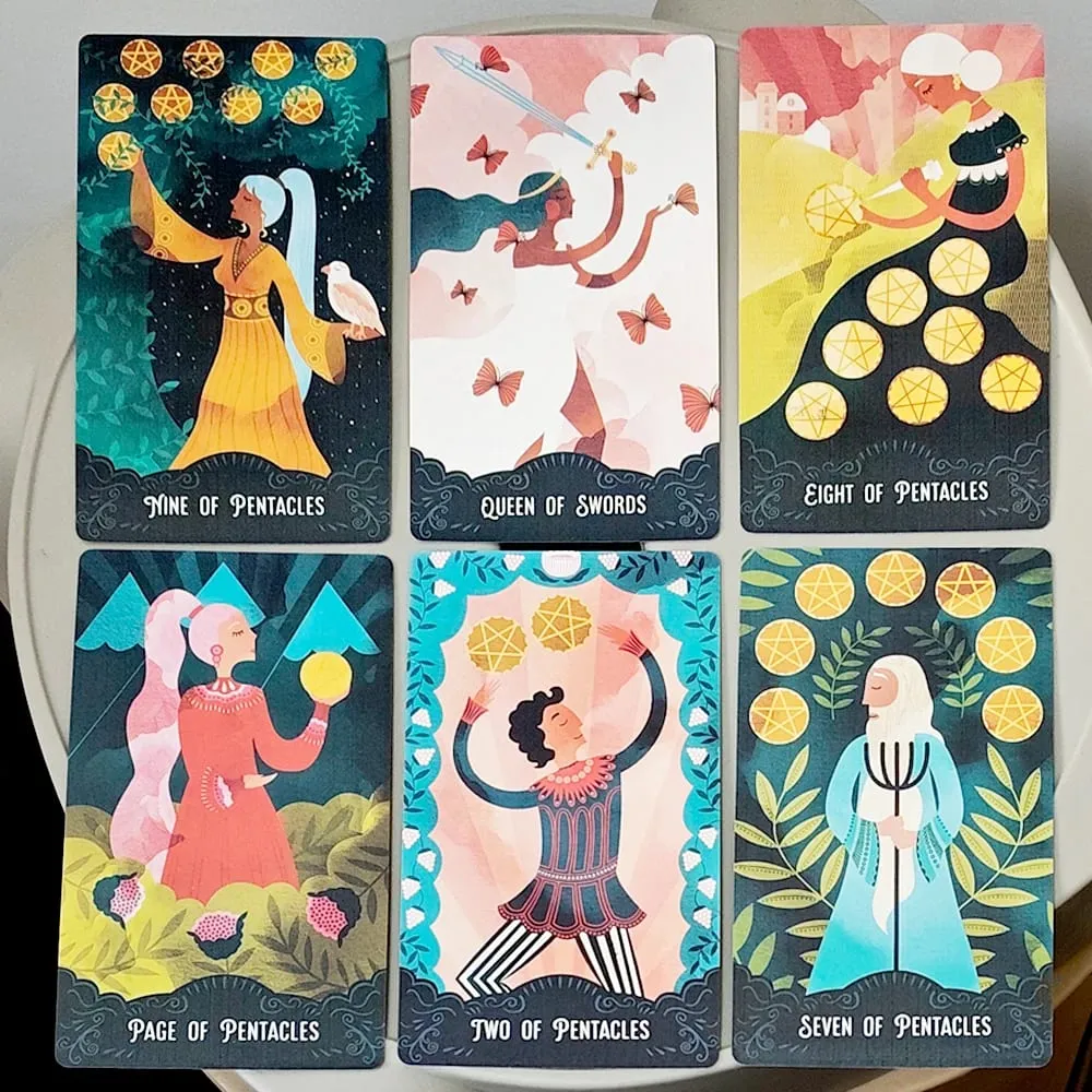 Star Maiden Tarot Pakli 78 kártyapakli Esztétikus Égi Isteni Tarot Kártyák Kétrészes Merev Dobozban 12*7cm Dupla dombornyomással — image 4
