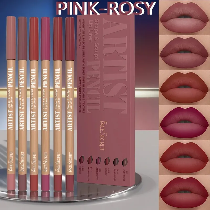 6 Pcs/set Nude Lip Liner Makeup Set Natural and Long lasting Waterproof Matte Lip Combo Lip Liner Suitable for Daily Makeup — image 5