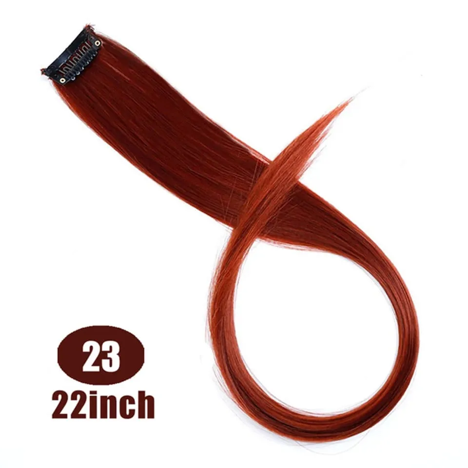 Synthetic Clip In One Pieces Colorful Hair Extensions Curly Synthetic Hair Pieces 18" Long Ombre Hair Pink Purple Red Blue — image 43