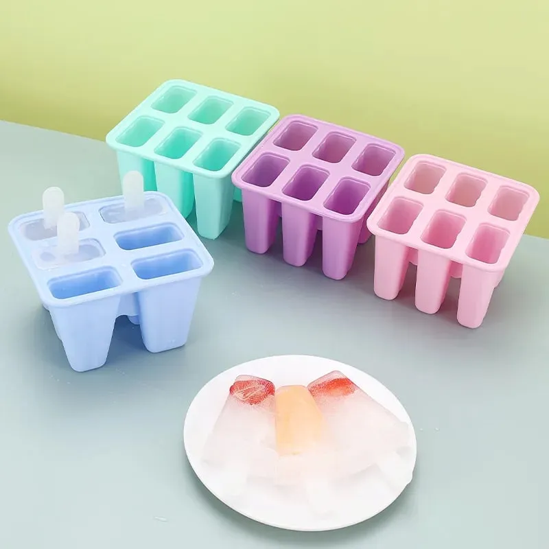 Moldes para picolés, 6 peças, moldes de silicone para picolés, sem bpa, reutilizáveis, fácil liberação, fazer gelo — image 9