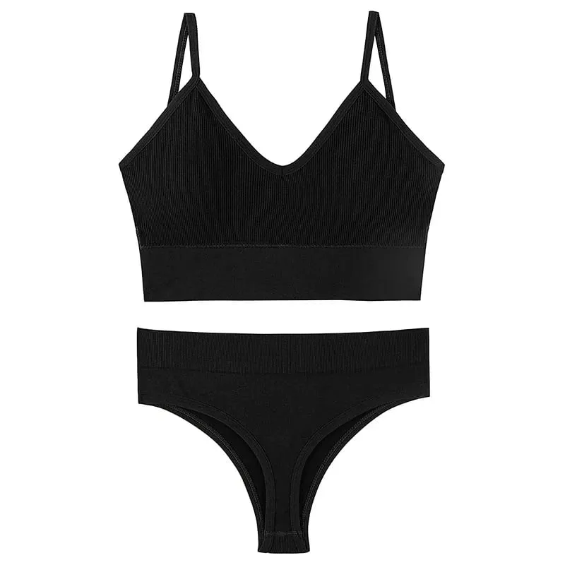 Dunne draadloze dames push-up bh-sets Plus-maat sporthaltervest Franse driehoekige cup-bh's voor dameslingerie — image 4
