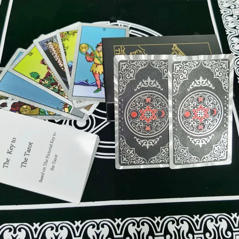 Pink Box Tarot Card Rider Gold Foil Exquisite Chess Card Game Divination Card Collection PVC Waterproof Board Cards Games — image 8
