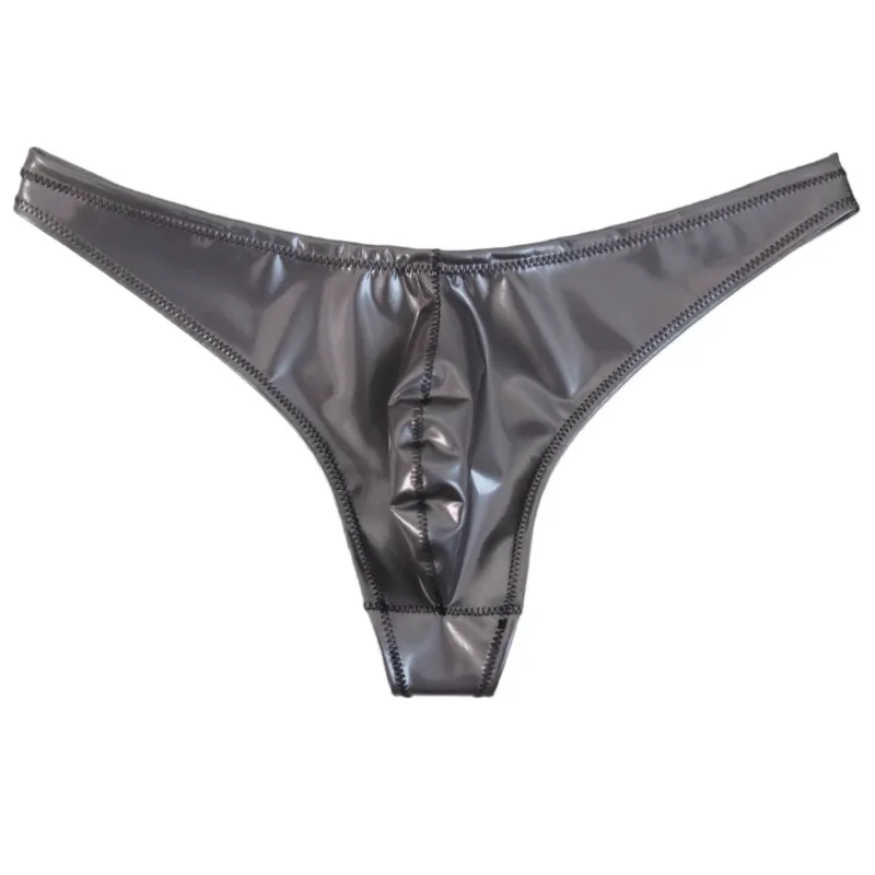 Sexy Männer Plus Größe Latex PVC Shiny Hot Short Convex U Pouch G-string Mode Unterwäsche Strumpfhosen Wäsche PU Bühne briefs