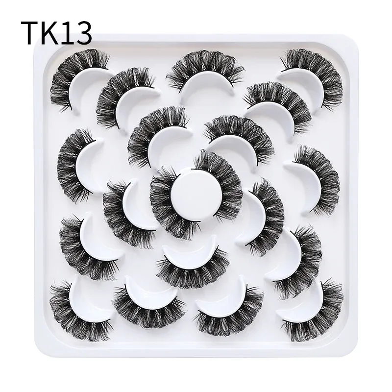 10 Pairs Russian DD Curl Bulk Fluffy Strip Lashes Natural Soft False Eyelashes Reusable Handmade Eye Lashes for Daily&Party — image 10