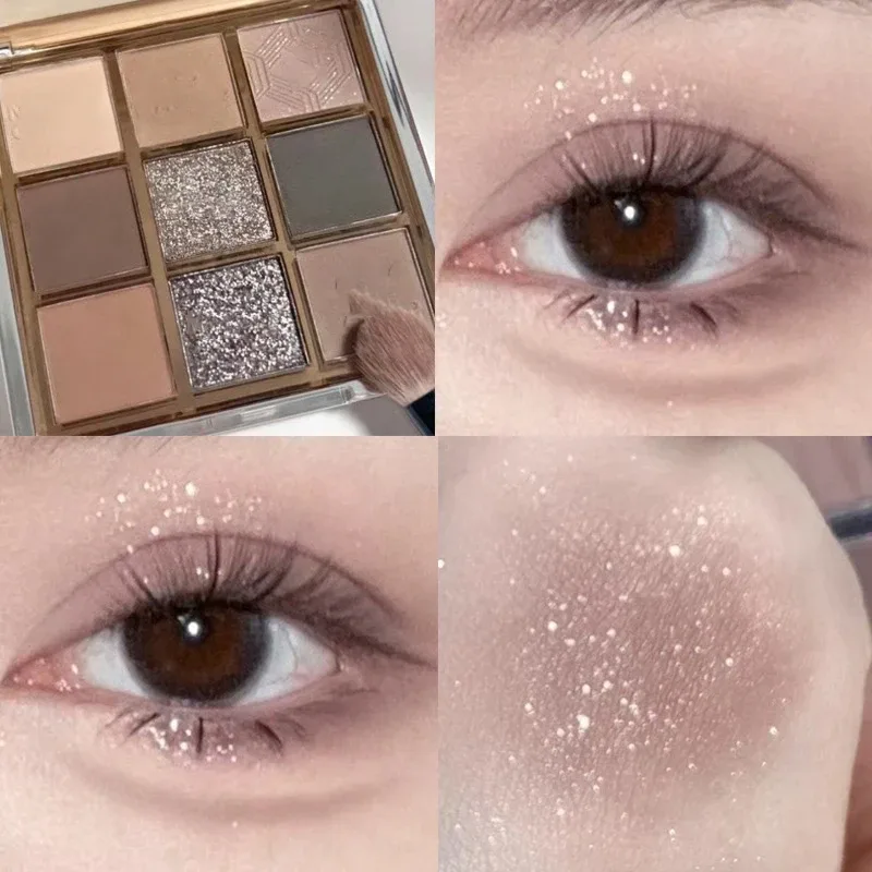 9 Colors Eyeshadow Palette Sweet Cool Girls Punk Smokey Black Grey Eye Shadow All-in-One Palette Matte Eye Contouring Eye Makeup