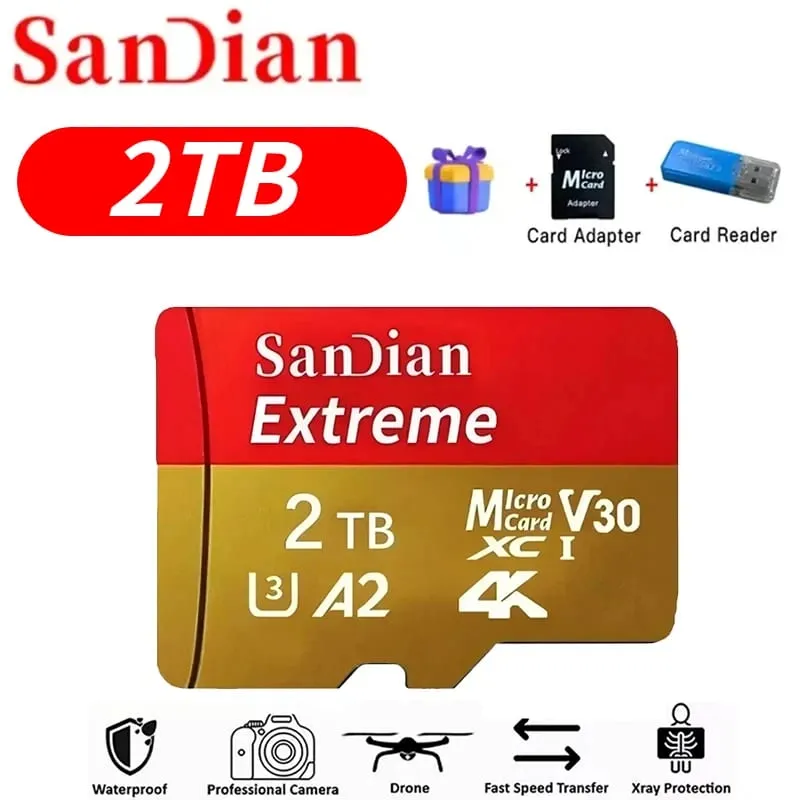 High-Speed Storge SD-kort 128GB Originalt Micro TF-kort 512GB Klasse 10 High Speed Transfer til kamera/pc/telefon — image 10