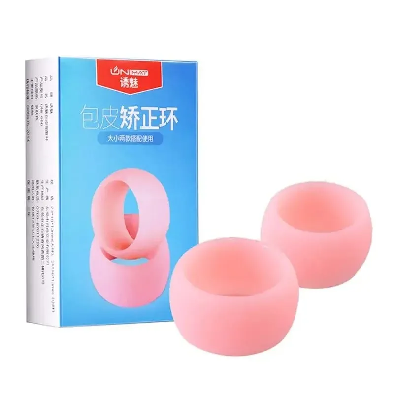 2 Soft Silicone Penis Ring Men Foreskin Corrector Delay Ejaculation Male Sex Toy — image 1