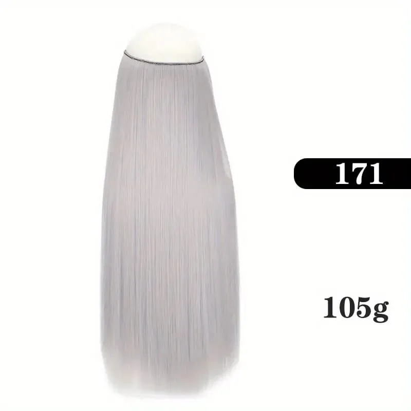 Extensões de cabelo sintético sem clipes falso ombre loira marrom preto natural cabelo reto falso peruca para mulher