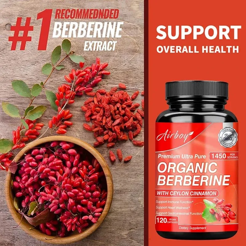 Berberine Capsules - Supports Cardiovascular Health Immune Function Metabolism and Healthy Weight Management — image 5