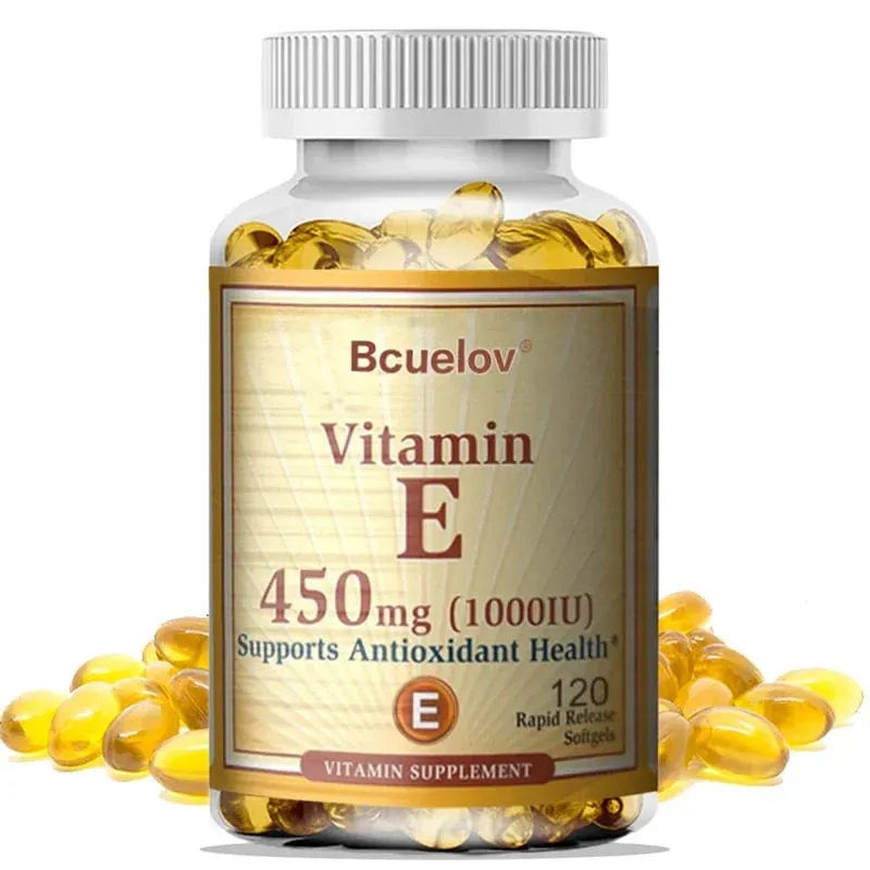 Bcuelov Vitamin E 450MG (1000 IU) Smíšený Podporuje imunitní systém a výživu pokožky - Přírodní antioxidant - Bez lepku a mléčných výrobků — image 6