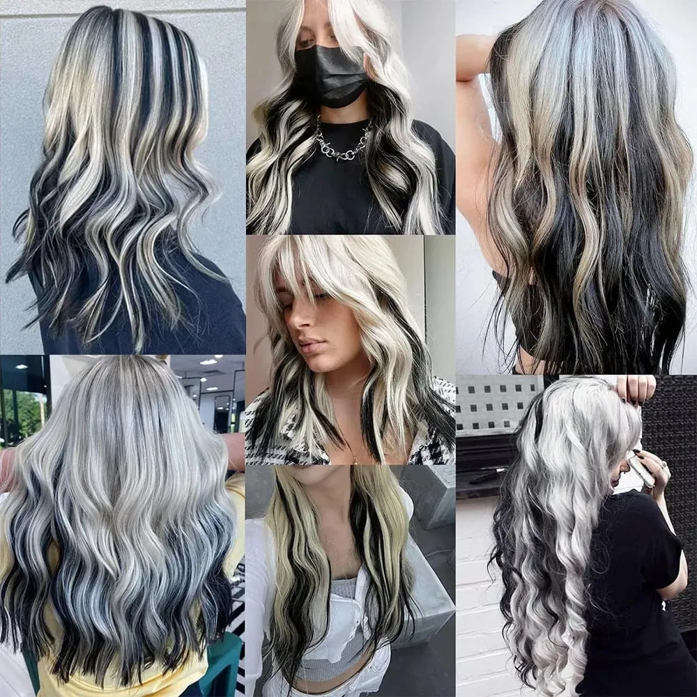10Pieces 22 inch Colored Hair Extensions Multi-colors Party Highlights Clip in Synthetic Hair Extensions — image 4