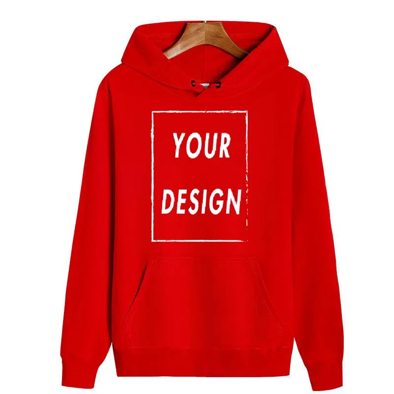 300g pure cotton hoodie custom design personalized logo long sleeved new men's and women's universal large casual sports sweat — image 4