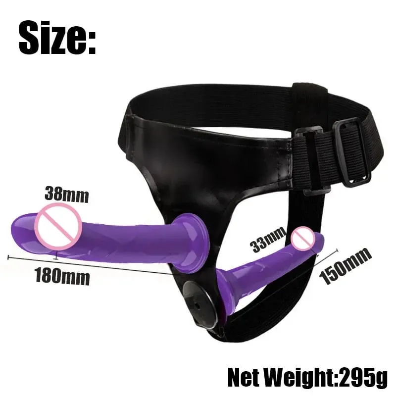 Couples Harness Strap-on with 2 Vibrations Realistic Dildos for Anal G-spot Stimulation Prostate Massager Adult Sex Toy for Wom — image 4