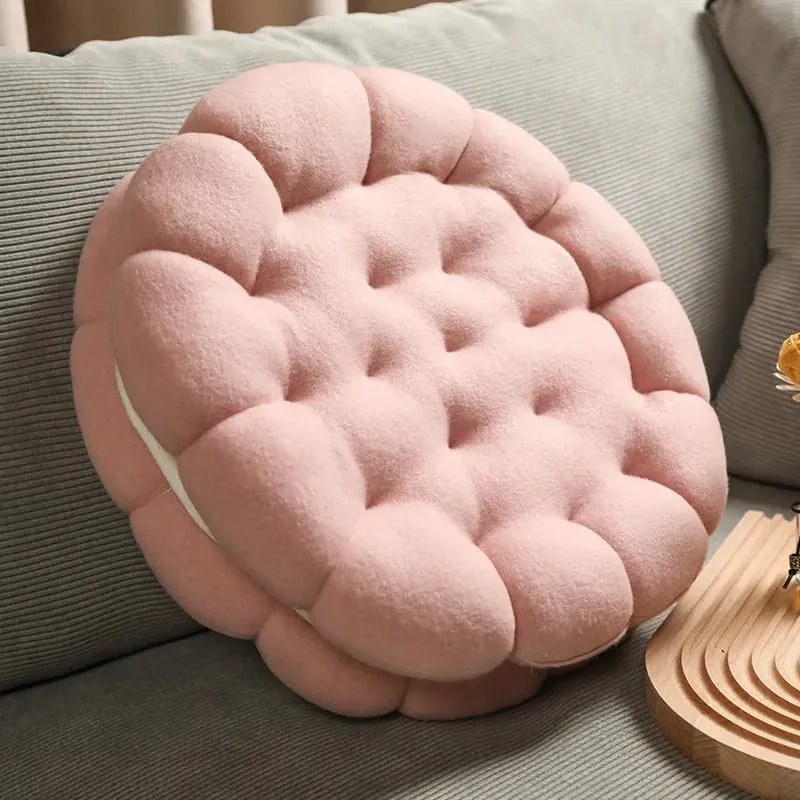 Real life Biscuit Shape Plush Cushion Soft Creative Pillow Chair Car Seat Pad Decorative Cookie Tatami Back Cushion Sofa Home — image 14