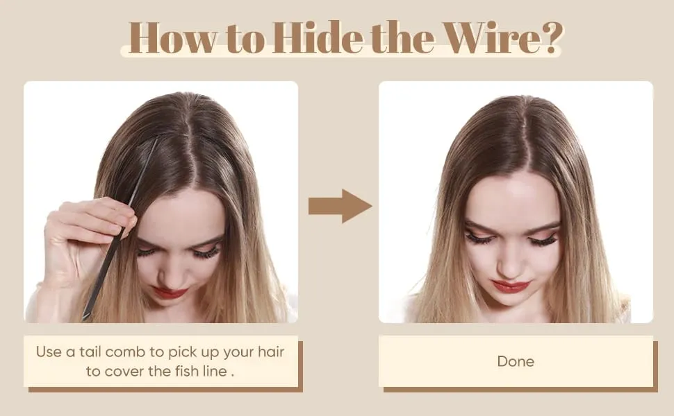 Premium Heat Resistant Synthetic Invisible Wire Hair Extensions With Clips Hairpieces Long Natural Straight Fake Hair For Woman — image 5