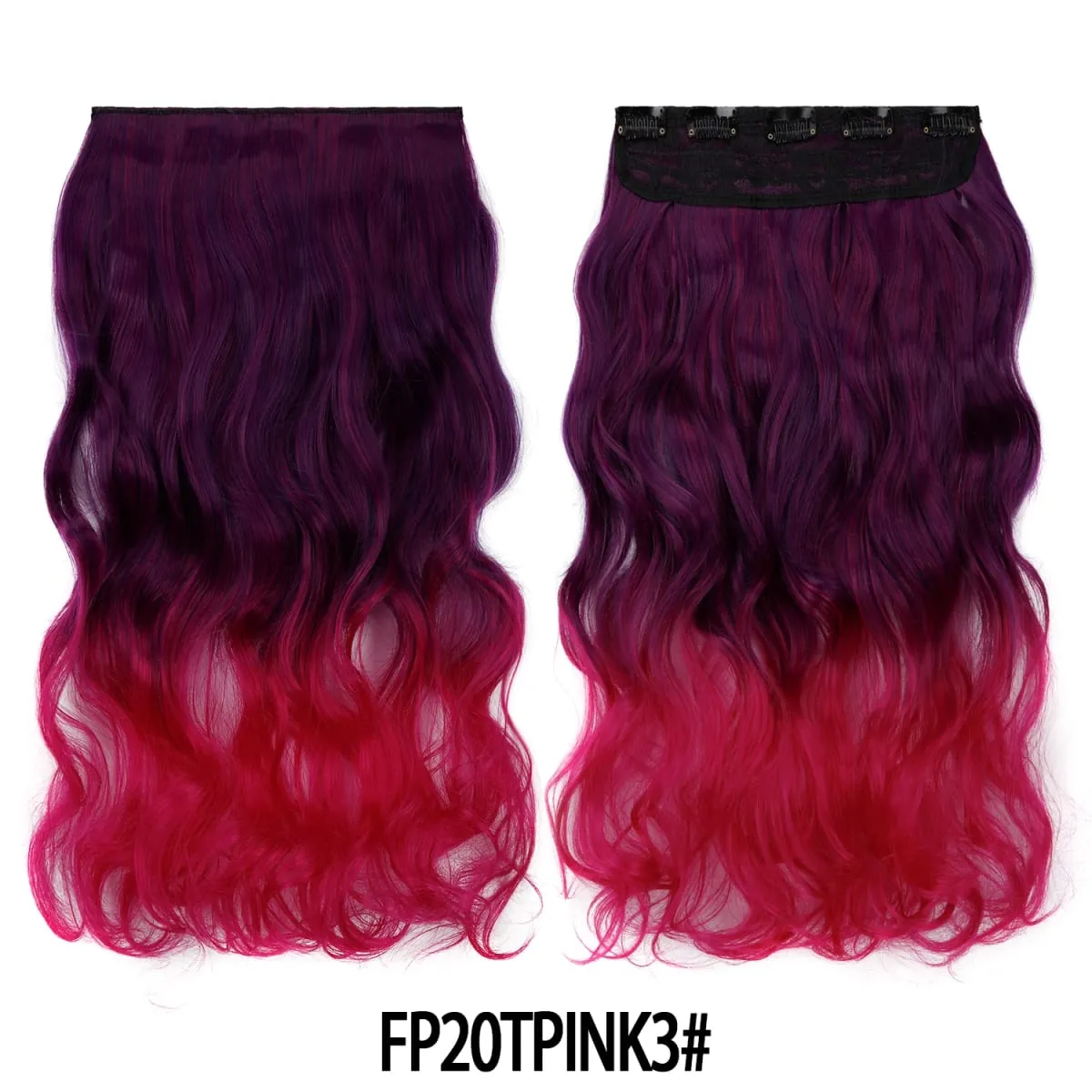 Jeedou One Piece 5 Clips Wavy Ombre Clip In Hair Extensions Long Water Wave Συνθετικά Σγουρά Μαλλιά Κομμάτι Rainbow Χρωματιστά Μαλλιά — image 21