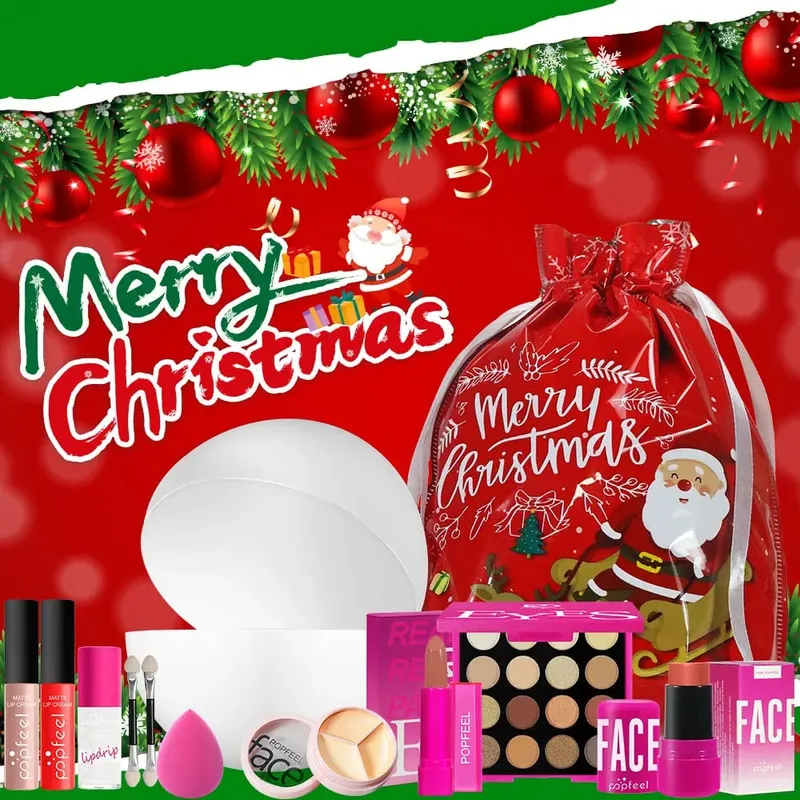 Christmas Surprise Makeup Ball Gift Set-9-Piece Cosmetic Collection with Eyeshadows and Lipsticks - Perfect Holiday Gift — image 4