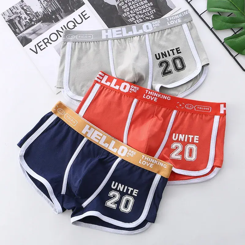 1/3pcs Men Underwear Sports Boxer Shorts Cotton Solid Color Sexy Panties Fashion Breathable Comfortable Underpants Man U Convex — image 14