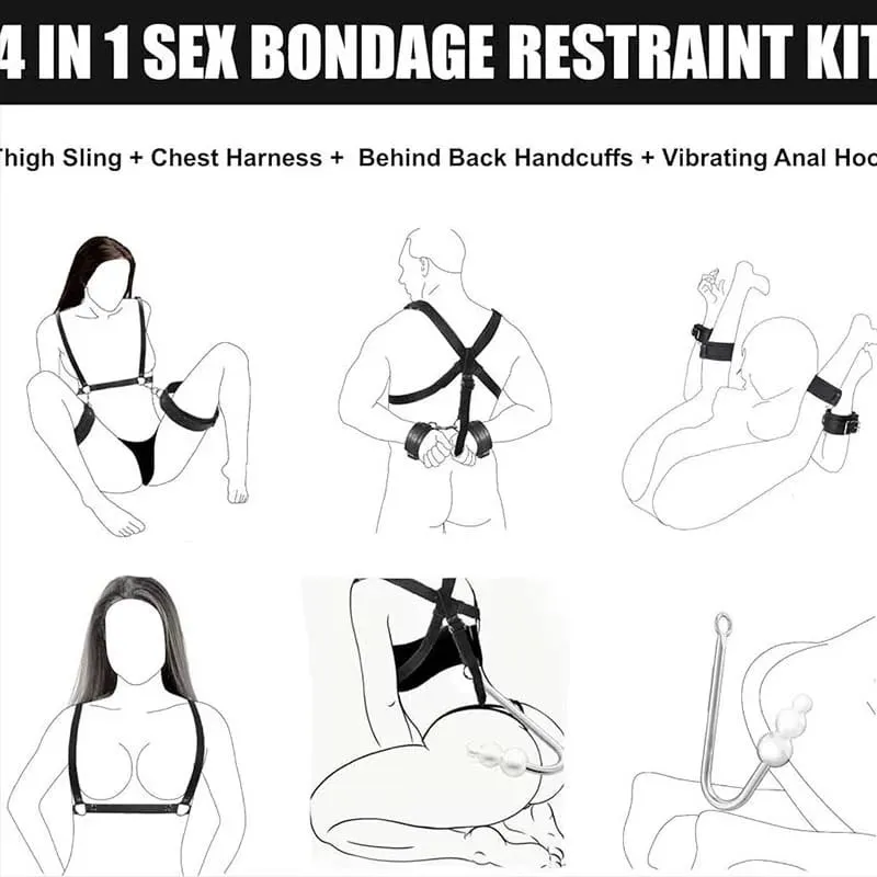 SM Adult Sex Toy Backhand Binding Apertural Plug Anal Hook Bondage Toys Bdsm Kit Slave Bondage Handcuff Couple Bundle Game 18+ — image 3
