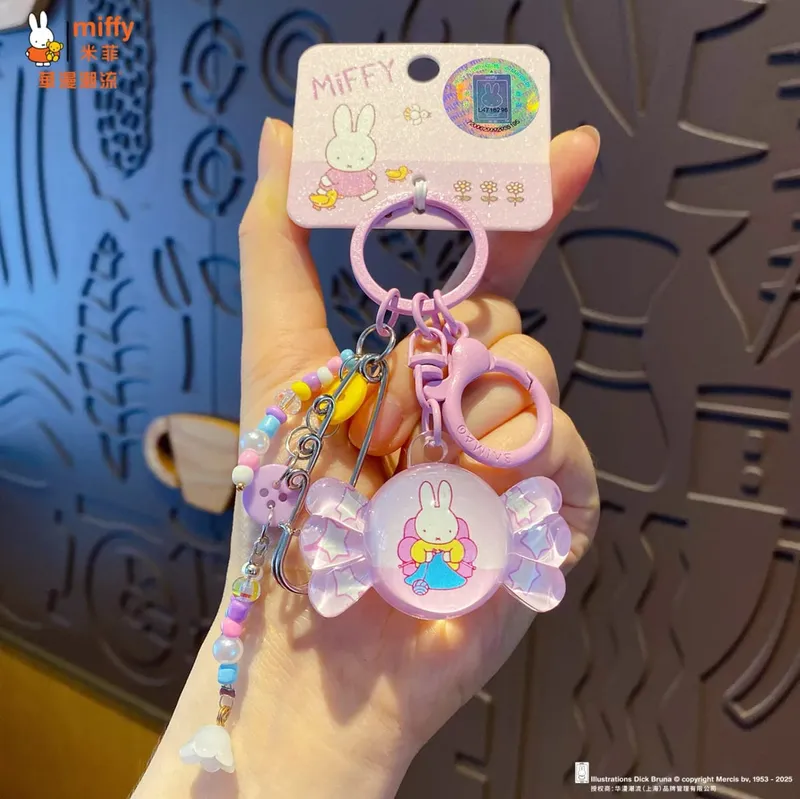 Kawaii Anime Miffy Rabbit Keychain Doll Cutegirlish Cartoon Creative Diy Keychain Schoolbag Gift
