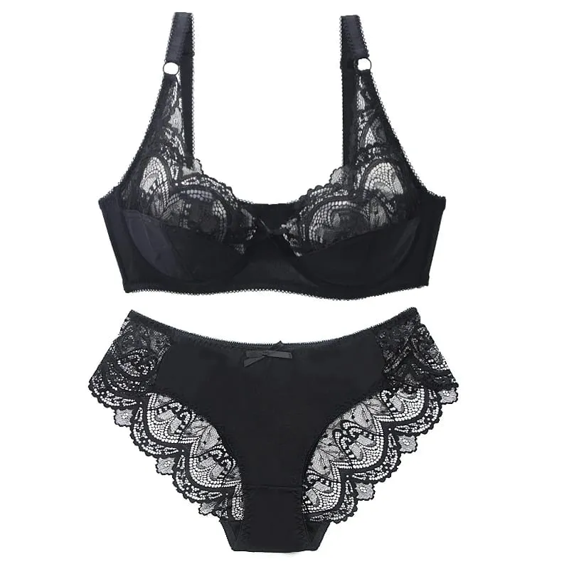 2026 New Sexy BCDE Bras Set Push Up Underwear For Women Lace Bow Red White Purple Green Black Beige Plus Size Lingerie — image 5
