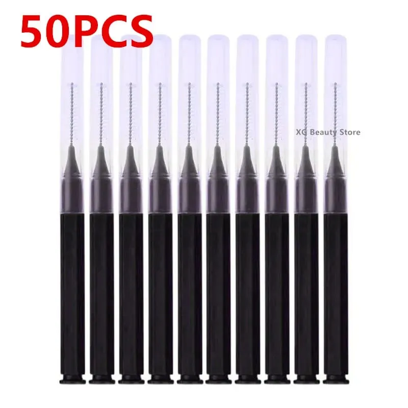 50/100PCS Black Bendable Eyebrow Brush Brow Perm Brush Disposable Brow Lifting Brushes Micro Eyelash Brush Applicators Tools