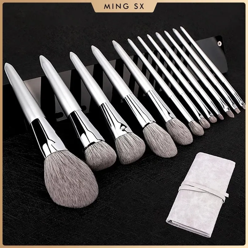 12PCS Makeup Brushes Kit Professional Natural Goat Hair Foundation Powder Contour Eyebrow Eyeshadow Lip Make Up Tools — image 1