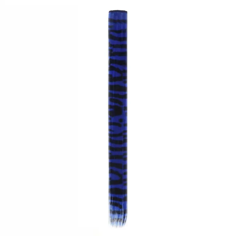 Synthetic Feather Hair Extension Piece One-card leopard Print Wig Colorful Silk Hanging Ear Dyed long Straight Hair Cushion — image 11