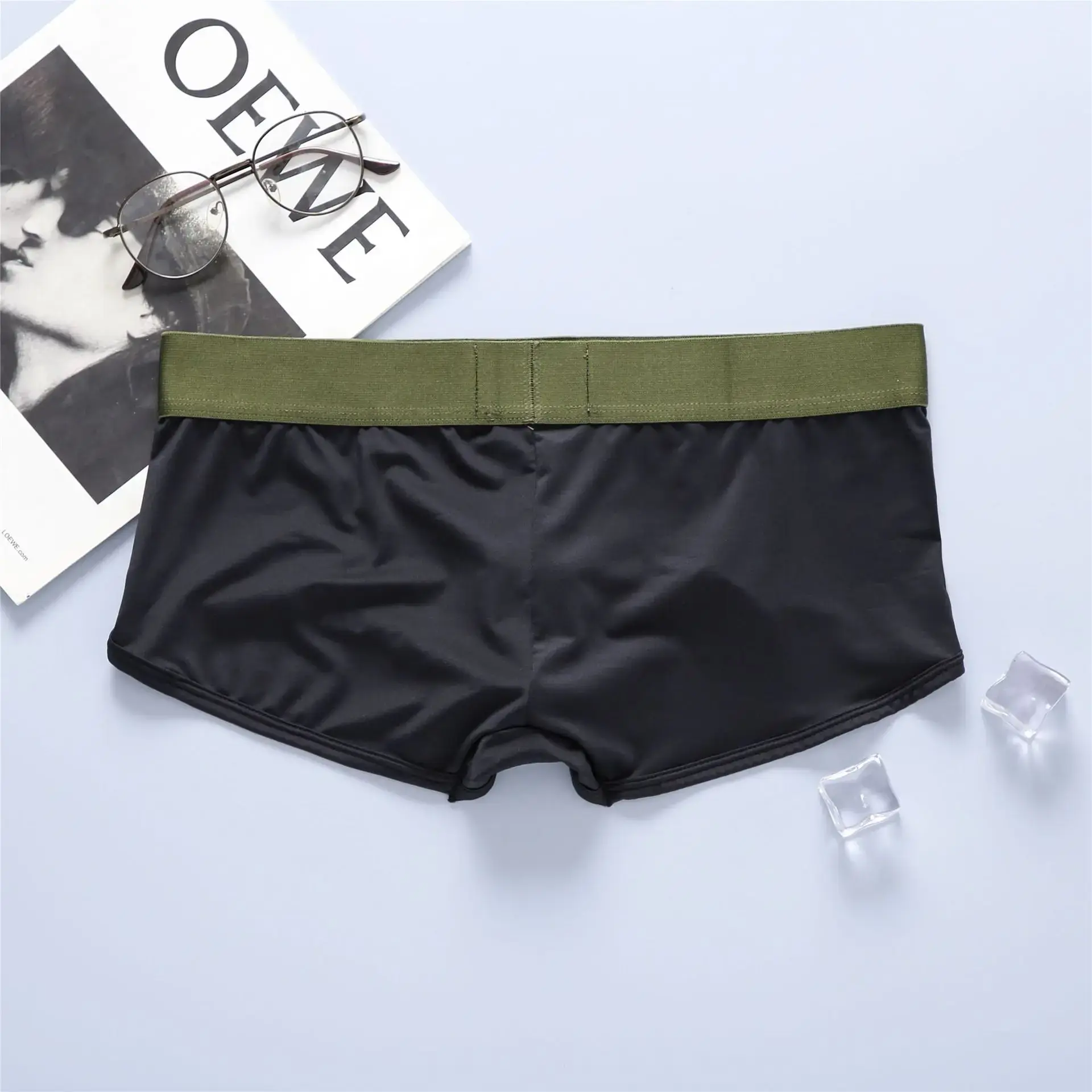 Sous-vêtements d'angle plat pour hommes, taille basse, sac tridimensionnel élastique Sexy, confortable, sous-vêtements d'angle plat, nouvelle collection — image 5