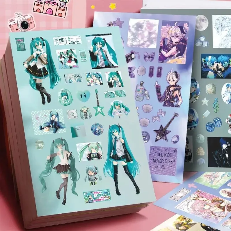 Hatsune Miku -Project DIVA- Matrica Hatsune Miku Kagamine Rin/Len Anime Perifériás folyóirat anyaga matrica 8 lapos új ajándékok — image 2