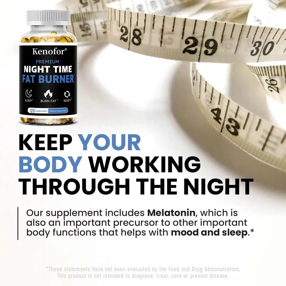 Nighttime Fat Burner Supplement - for Weight Loss Boost Metabolism Suppress Appetite Diet Healthy Weight Management — image 3