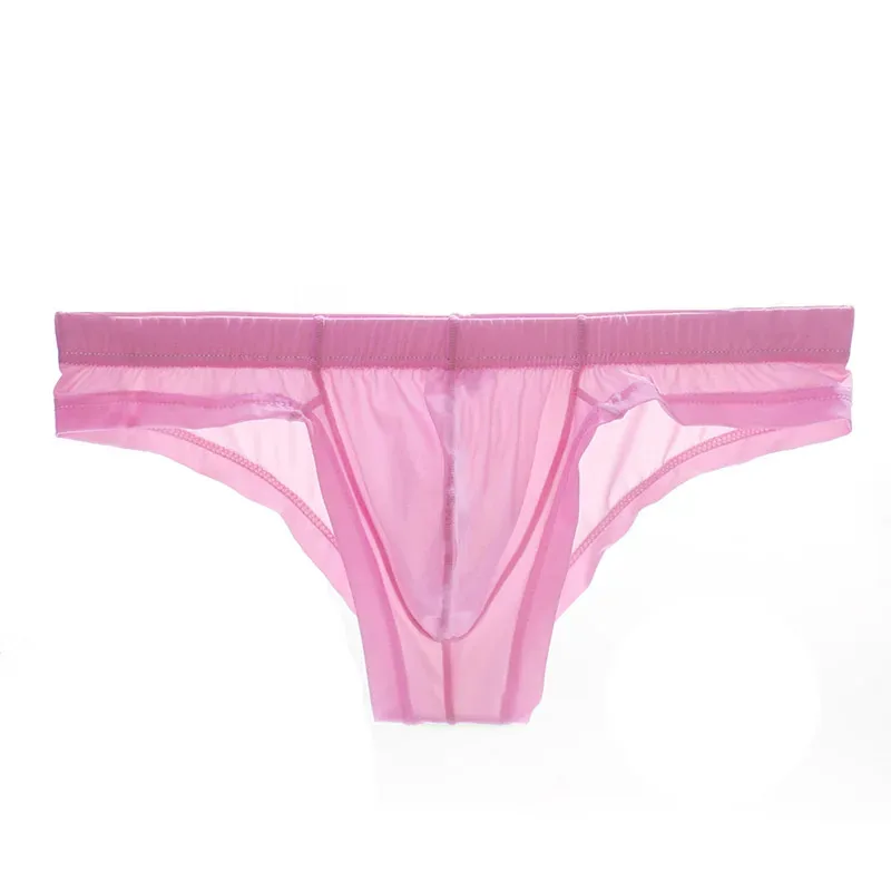 Men's Sexy Transparent Low-Waist Briefs Breathable Bulge Pouch Underpants Brief Underwear Man Panties 1pc