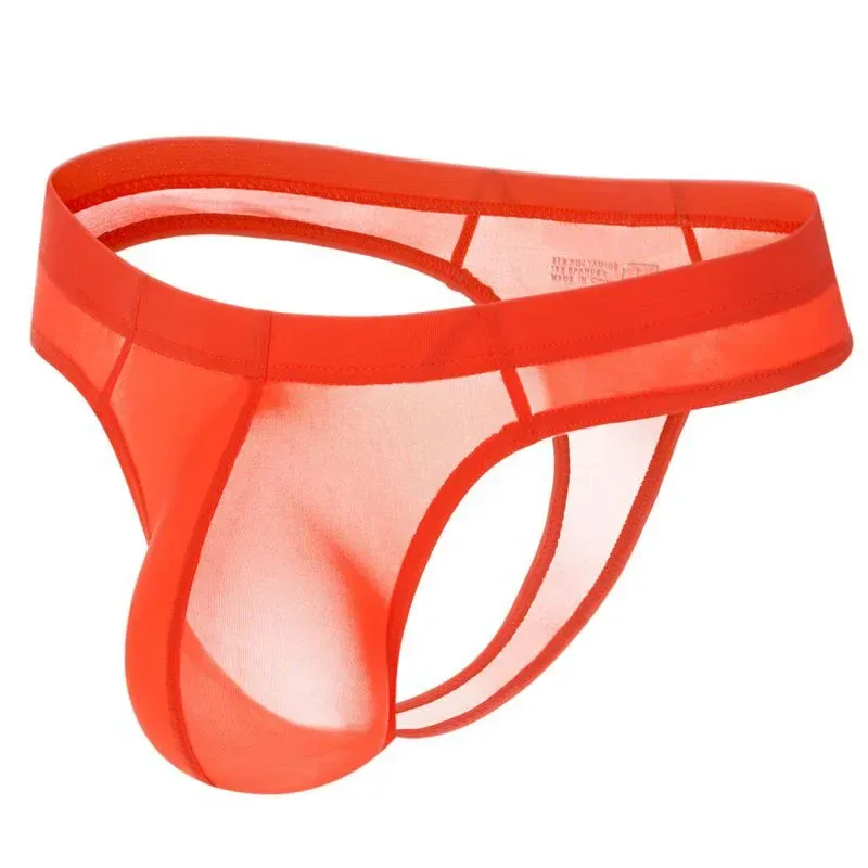 Sexy Men's Thongs Underwears Ultra-thin Thong G Strings Pouch Ice Silk Tanga Hombre Sexy Gay Underpants Breathable Briefs Men