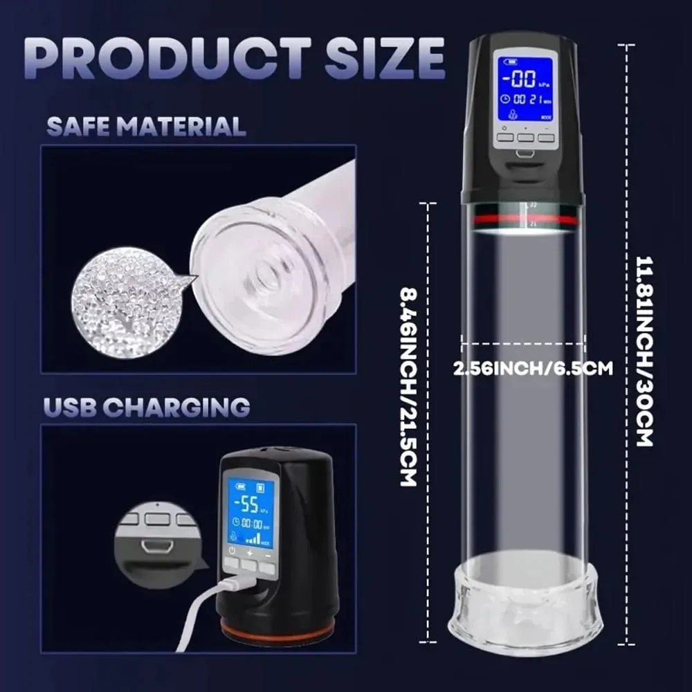 Luxurious Field Automatic Penis Pump Suction Vacuum Male Masturbation Penis Extender Dick Erection Enhancement Trainer Sex Toys