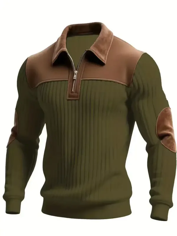Felpe felpa da uomo 2026 nuova maglia risvolto cuciture ricamo sport casual autunno cerniera felpa abbigliamento uomo