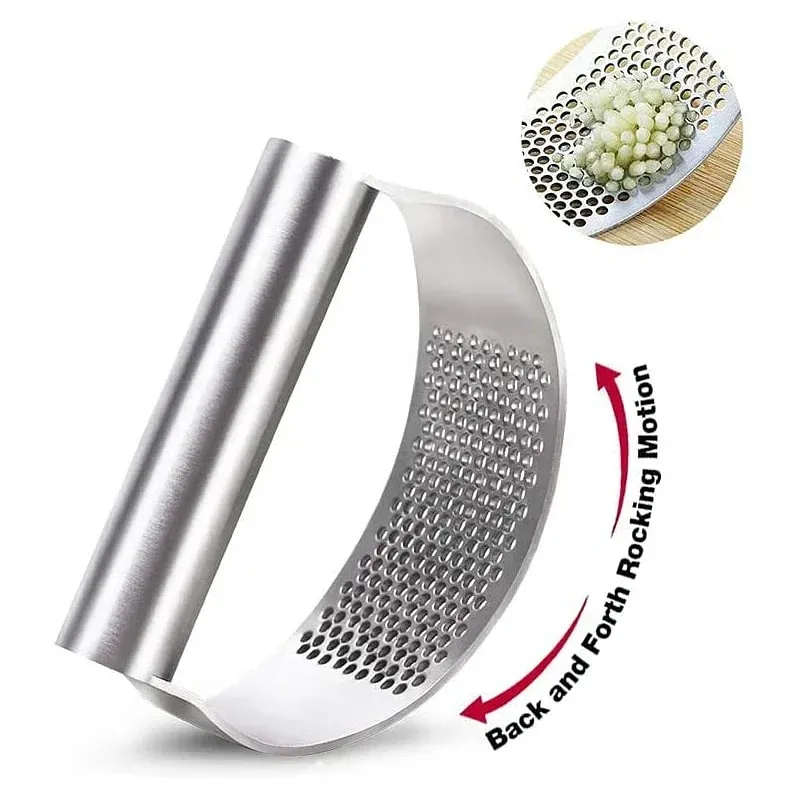 Upgraded Stainless Steel Garlic Press Squeezer Manual Garlic Ginger Rocker Crusher Garlic Cutting Mince Tools Kitchen Gadgets — image 3
