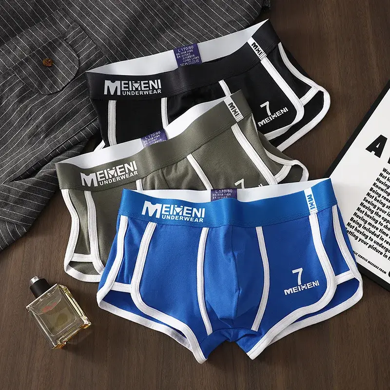 ผู้ชายกางเกงว่ายน้ำ Fashoin ยืด Arrow กางเกงขาสั้น U กระเป๋านูน Breathbale Underpants Calzoncillo Hombre ชุดชั้นใน 3D Crotch Boxer — image 2