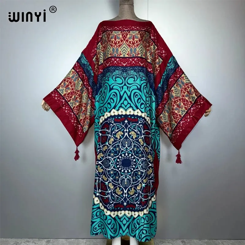 Cotton Robe Femme Hiver Платье Elegant Long Sleeve Мусульманские Комплекты Splicing Stripe Print Female Dresses Vestdios Abaya — image 45