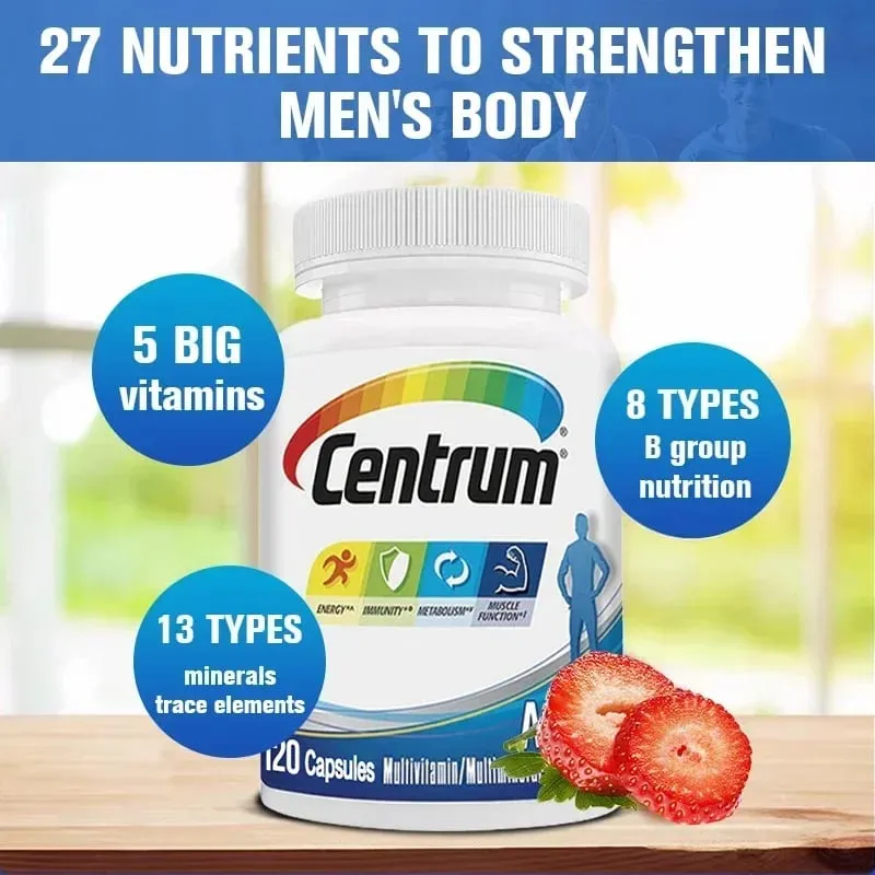 Men's Daily Vitamin Multivitamin/Multimineral with Vitamin D3 B Vitamins Antioxidants Metabolism Immunity Energy Muscle — image 6