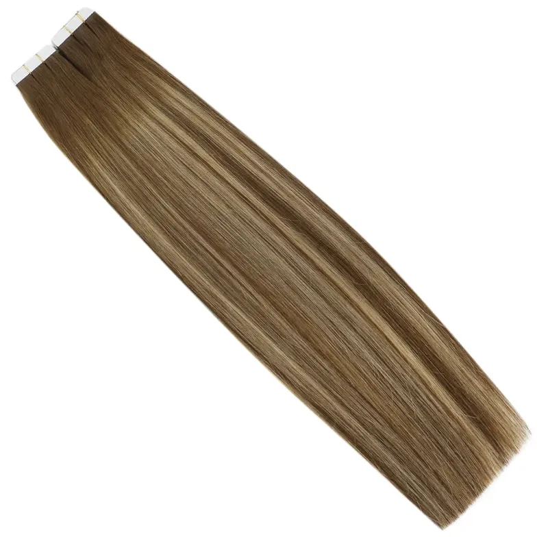 Moresoo Tape in Human Hair Virgin Extensions Injected 12 Months 2.5G/PCS Double Drawn Natural Straight Invisible Brazilian Hair