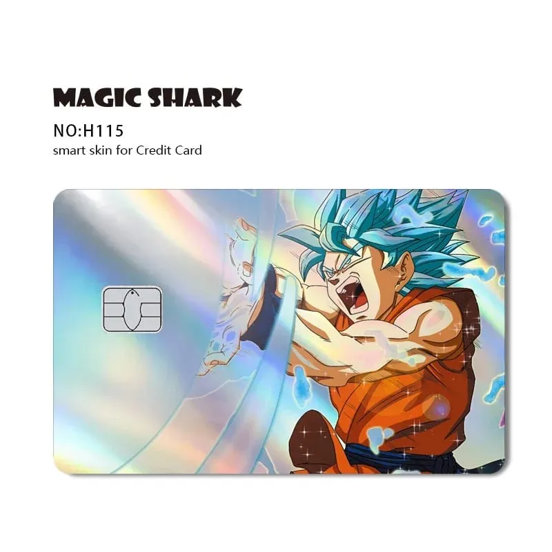Magic Shark Goku Vegeta Cool Shinny Holographic Laser Credit Debit Card Sticker Film Front Skin Cover — image 9