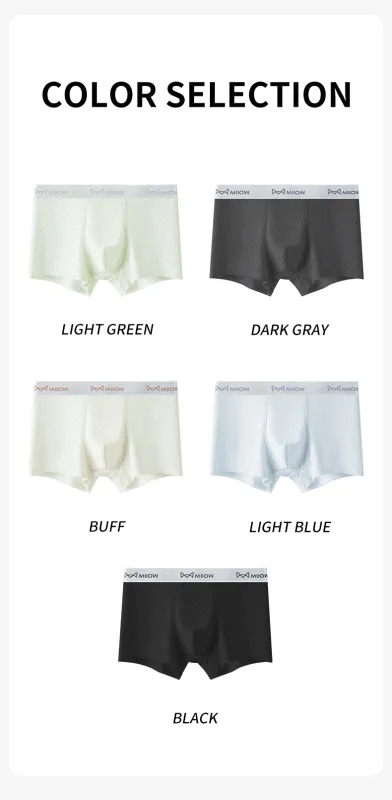 MiiOW 3Pcs Ice Silk Men Panties Mesh Breathable Mens Underpants 10A Antibacterial Crotch Men's Underwear Boxers Man Boxer Briefs — image 37