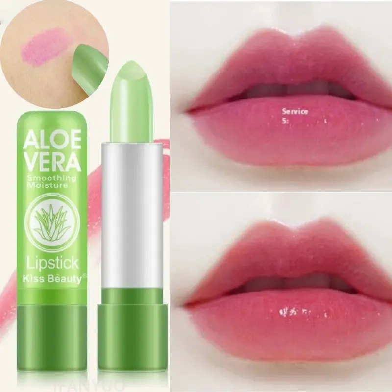 Aloe Vera Moisturizing Lipstick Natural Lasting Temperature Color Changing Lip Balm Fade-Resistant Nourishing Lips Care Makeup
