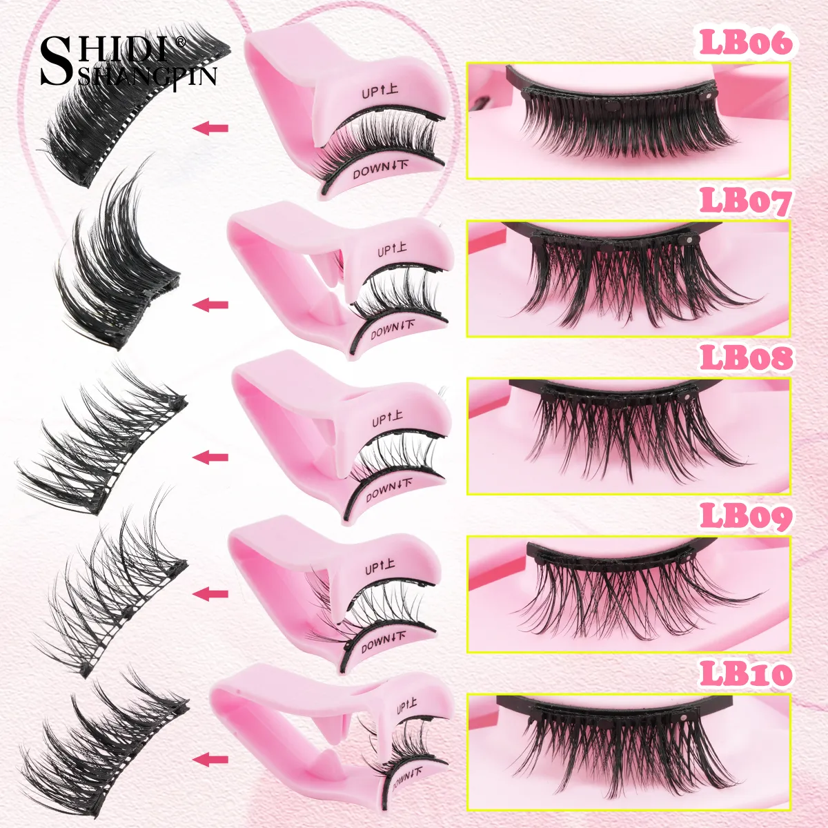 Magnetic Eyelashes 1Pair No Glue Needed 3D Natural Wispy Fake Lashes With Clip Reusable Women Beauty Eye Makeup — image 6