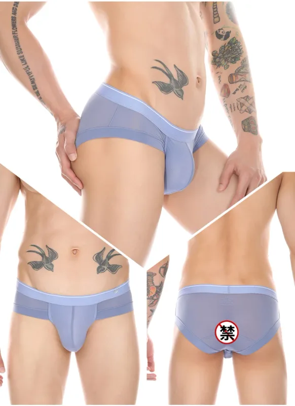Summer Men's Underwear Boxers Bulge Ice Silk Briefs Ultra-thin Breathable Cool Panties — image 20