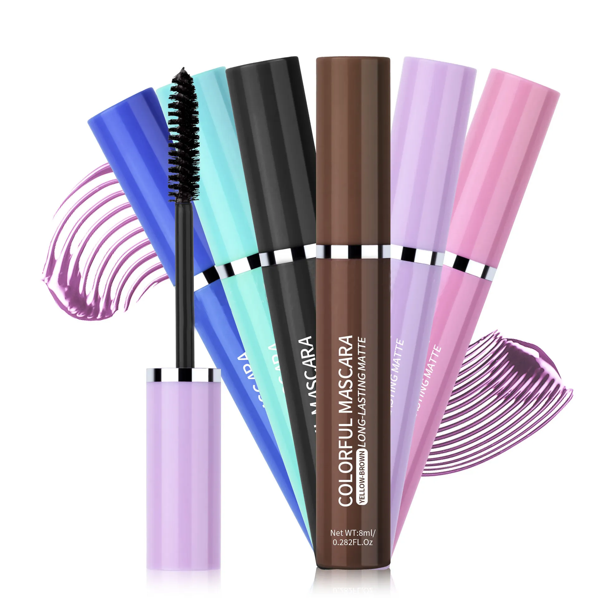 Colored Mascara Eyelashes Blue Pink Green Colorful Waterproof Mascara Charming Long Lasting Curling Mascara Eye Christmas Makeup — image 5