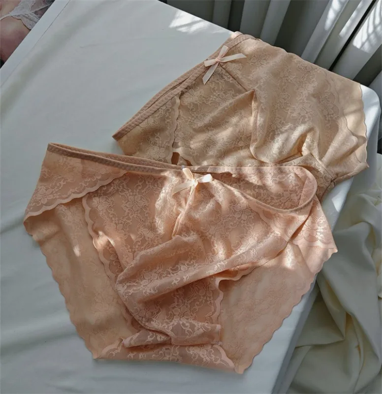 men's underwear Lace mesh sissy cuecas masculin no trace bow calzoncillos hombre without feeling cueca sexys tøy men lingerie
